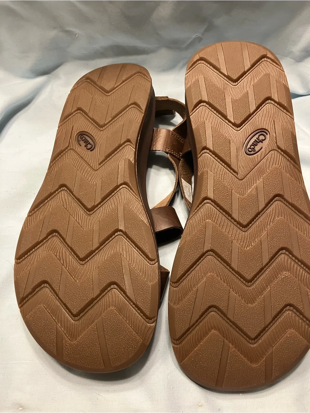 Chaco Men's Brown Leather Crossover Strap Sandals